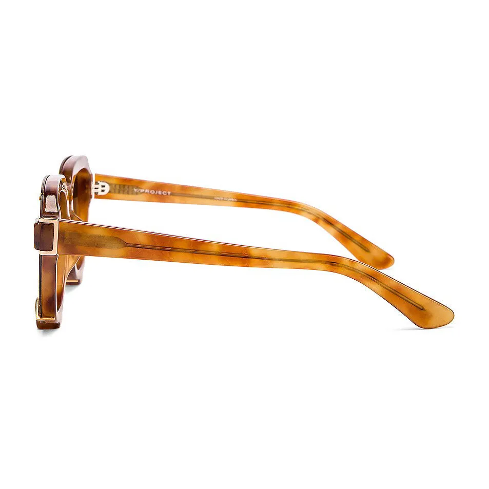Y/Project x Linda Farrow Brown Polarised Sunglasses YP5C2SUN