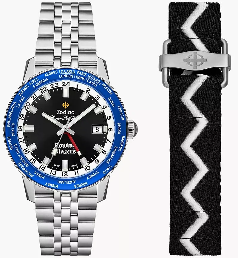 Zodiac Rowing Blazers Super Sea Wolf GMT World Time Watch